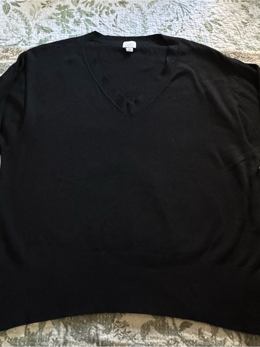 A New Day Black V-Neck Knit Pullover